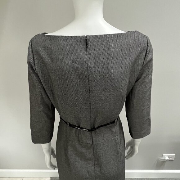 Tahari Arthur S Levine Black 3/4 Sleeve Dress With Belt - Picture 7 of 11